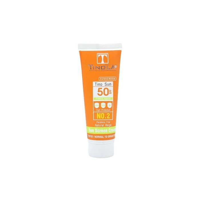 کرم ضدآفتاب پوست خشک و حساس تینولا SPF50 بژ روشن