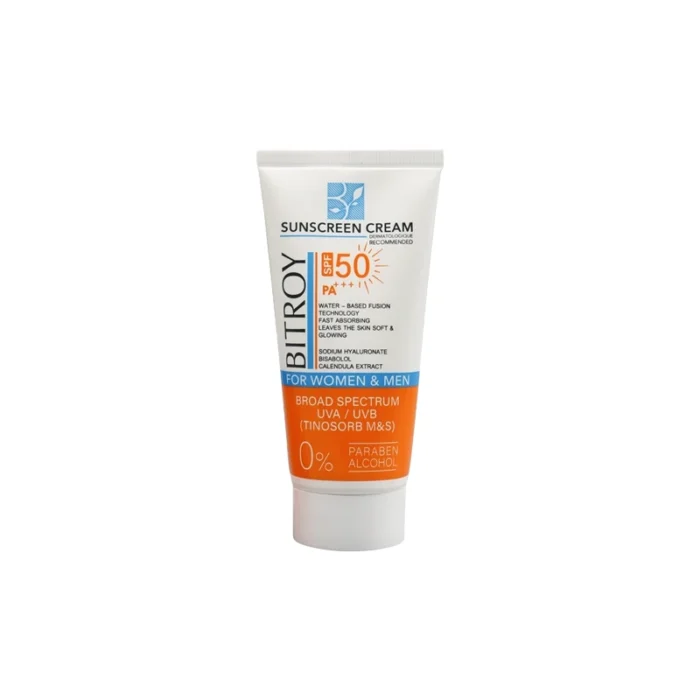 کرم ضد آفتاب بی رنگ پوست خشک SPF50 بیتروی